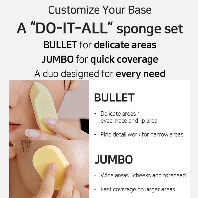 THE TOOL LAB Happyrim Sponge 4P Set (Bullet 2P+Jumbo 2P) + Puff Cleansing Soap - Image 5