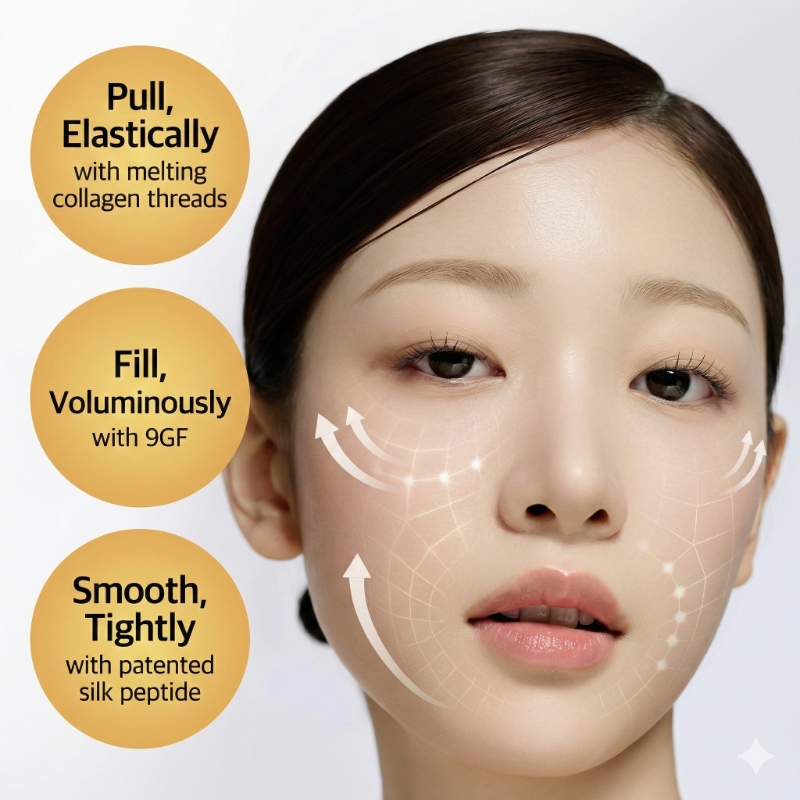 SUNGBOON EDITOR Silk Peptide EGF Heart-Fit Volume Lifting Ampoule 40ml Double Pack - Image 3