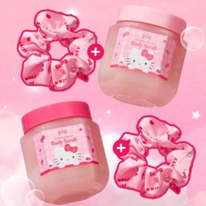 [HELLO KITTY] plu Perfumed Sea Salt Body Scrub  SET (+Kitty Scrunchie)