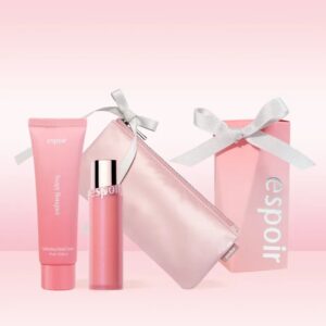 espoir Bare Glow Lip Balm Gift Set #Sugar Rose (+ Pouch & Hand Cream)