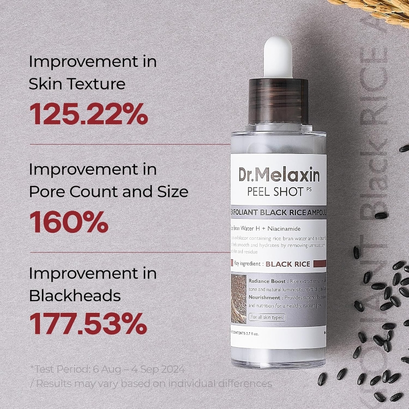 Dr.Melaxin Peel Shot Exfoliant Black Rice Ampoule - Image 2