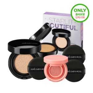 JUNG SAEM MOOL Essential Skin Nuder Long Wear Cushion #LIGHT (+Refill +Cushion Blush Blur Min i+Puff 2P)