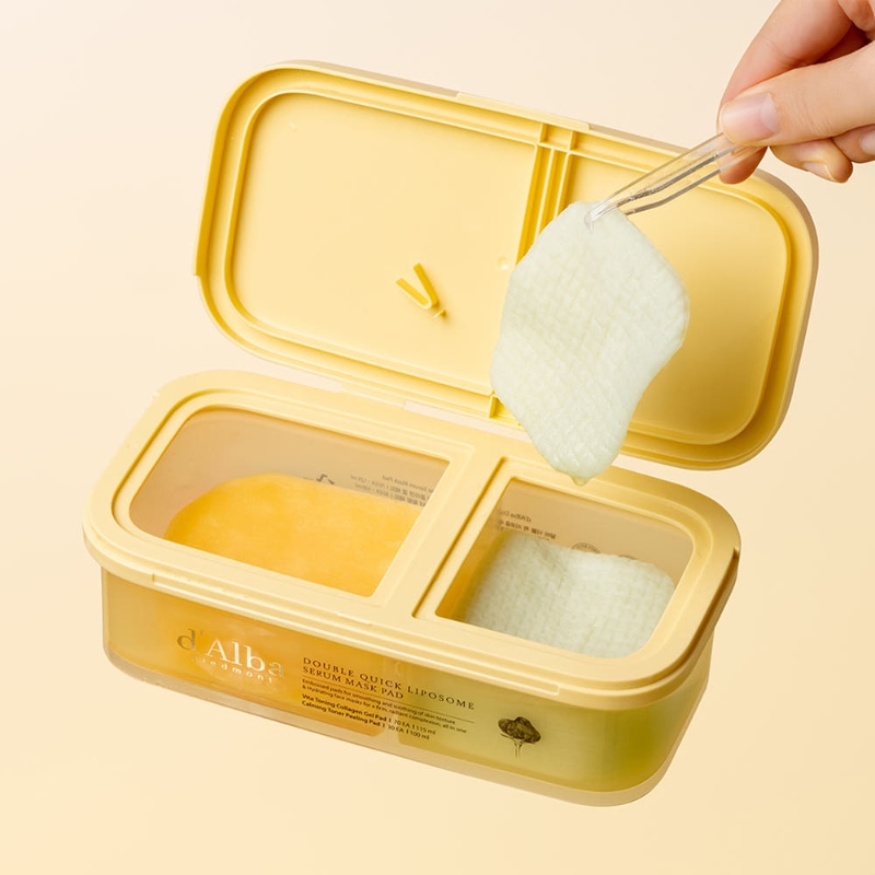 d'Alba Double Quick Lipsome Serum Mask Pad 100pads - Image 2