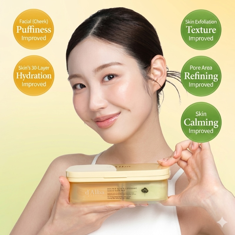 d'Alba Double Quick Lipsome Serum Mask Pad 100pads - Image 5