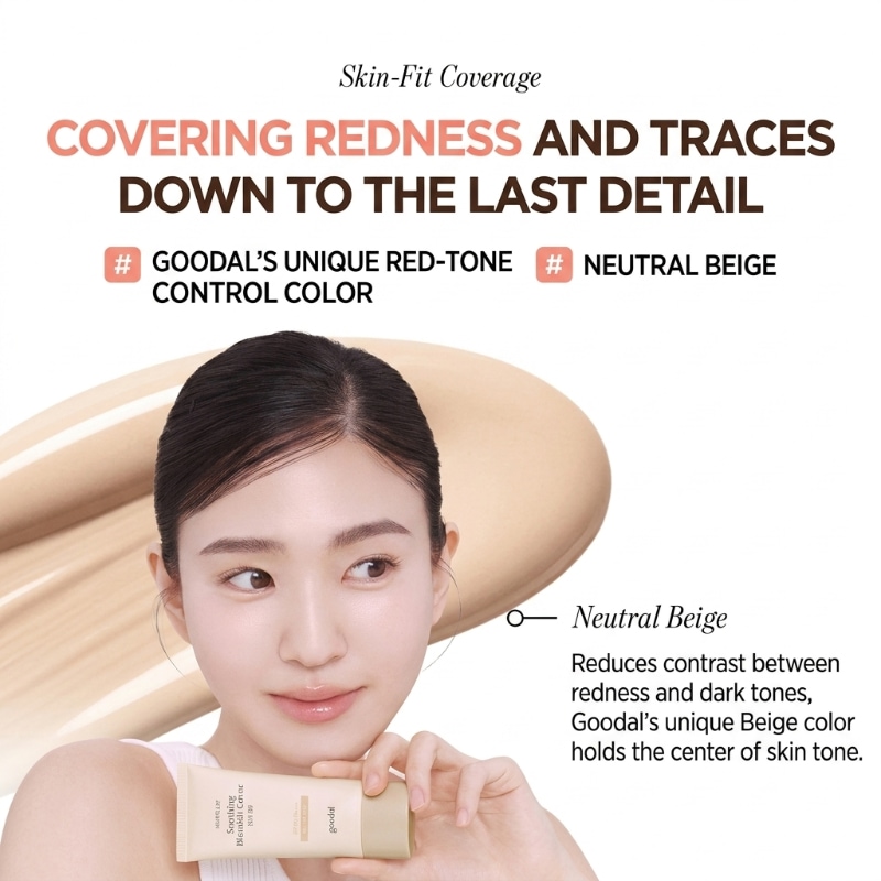 GOODAL Heartleaf Soothing Blemish Cover Sun BB Neutral Beige 50ml + 25ml Set - Image 4
