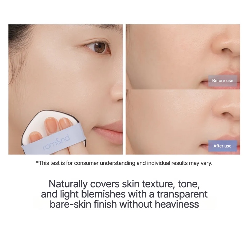 Miffy x ROM&ND Bare Water Cushion 03 Natural (Refill + Puff + Sticker) - Image 6