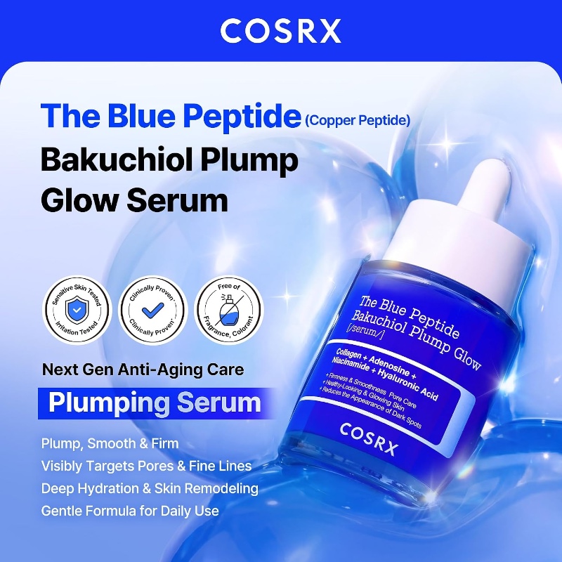 COSRX The Blue Peptide Bakuchiol Plump Glow Serum - Image 2