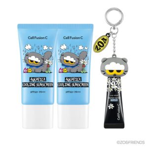 Cell Fusion C Aquatica Cooling Sunscreen 35ml Double Set (+10ml+ ZO&FRIENDS Keyring)