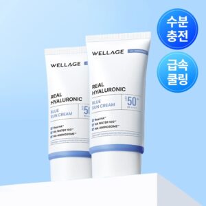 Wellage Real Hyaluronic Blue Sun Cream SPF 50+ PA++++ 50ml Double Set
